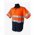 Short sleeve reflective work shirts high viz orange